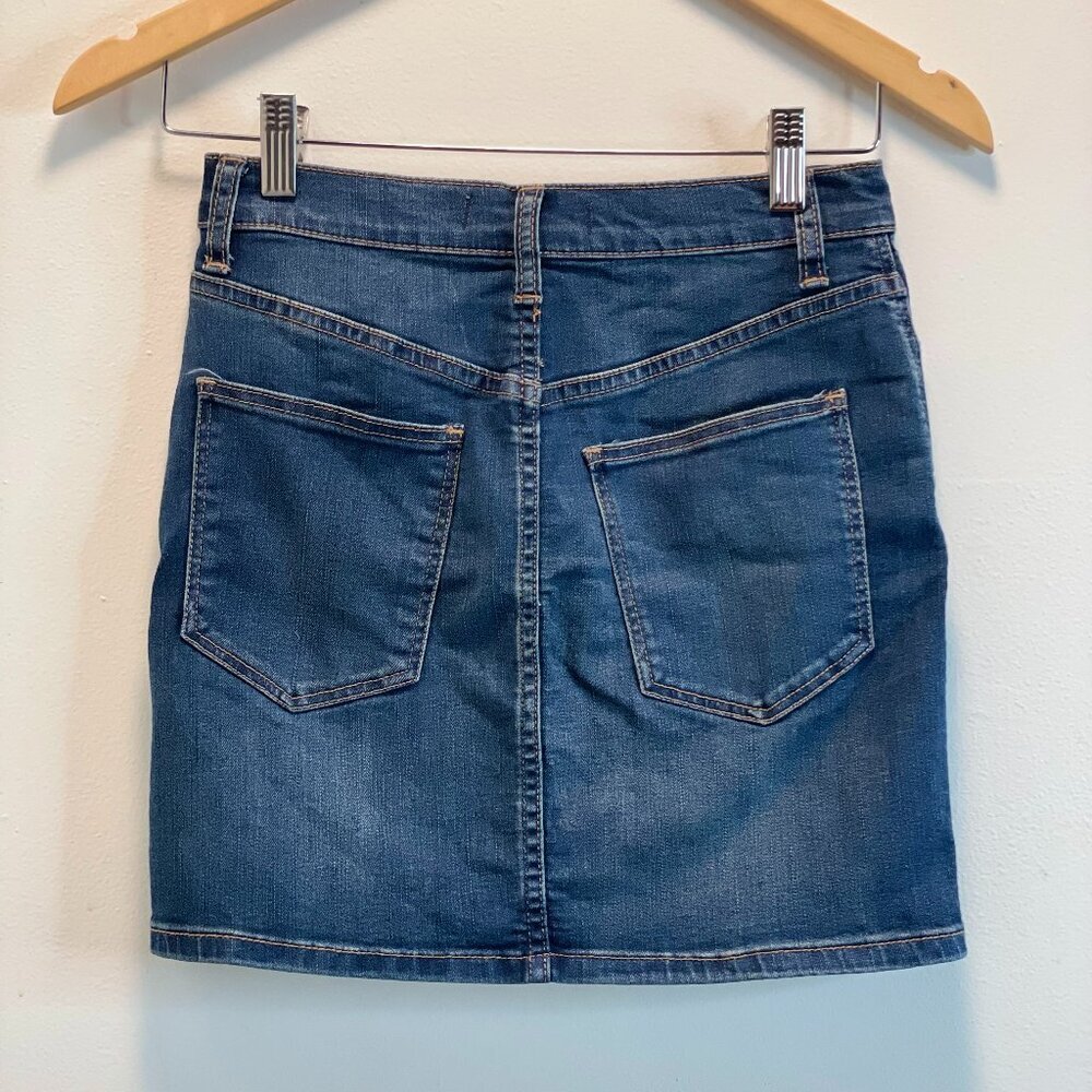 Free People We the Free Blue Mini Denim Skirt Size 25 (XS) Y2K Style - Picture 3 of 12